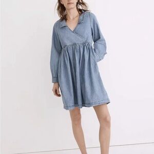 Madewell Denim Ruffle Collar Dress size XXL
